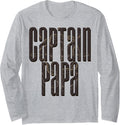 Captain Papa Pontoon Boat Owner Captain Sailors Boating Long Sleeve Long Sleeve T Shirt Comfort Fit Everyday Wear