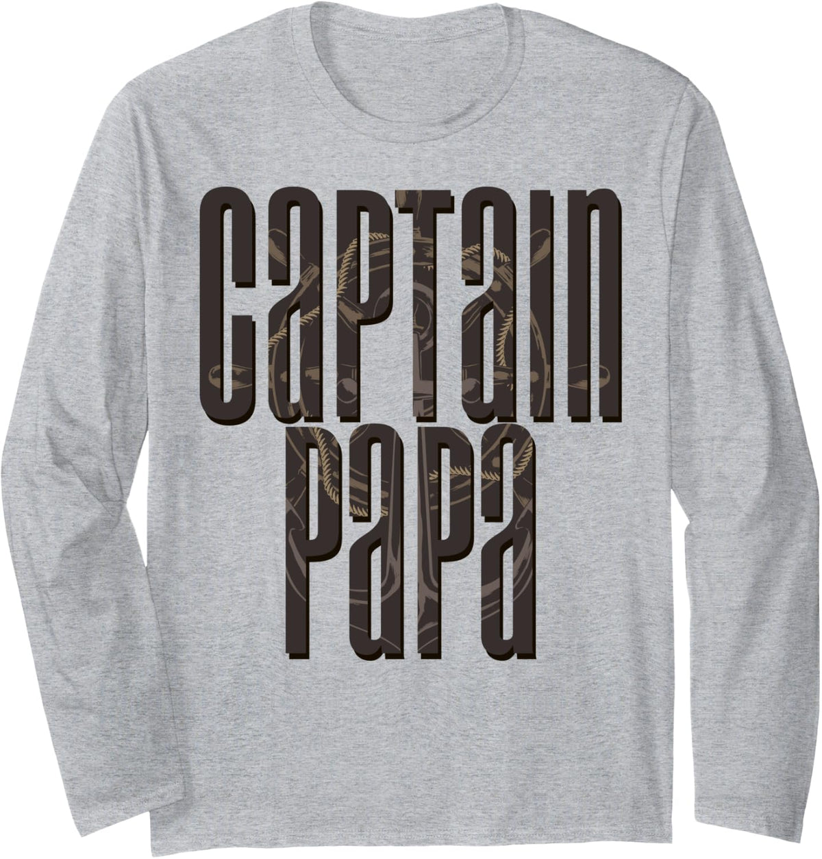 Captain Papa Pontoon Boat Owner Captain Sailors Boating Long Sleeve Long Sleeve T Shirt Comfort Fit Everyday Wear