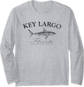 Key Largo Shark Tee for Fishing Boating Diving and Captain Long Sleeve Long Sleeve T Shirt Premium Print Best Seller Loo