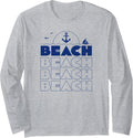 Beach Text Summer Anchor Sun Outline Life Surf Fun Sand Boat Long Sleeve Long Sleeve T Shirt Trending US Hot Right Now