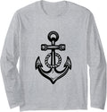 Anchor Nautical Boat Sailor Ocean Long Sleeve Long Sleeve T Shirt Streetwear Style US Top Pick