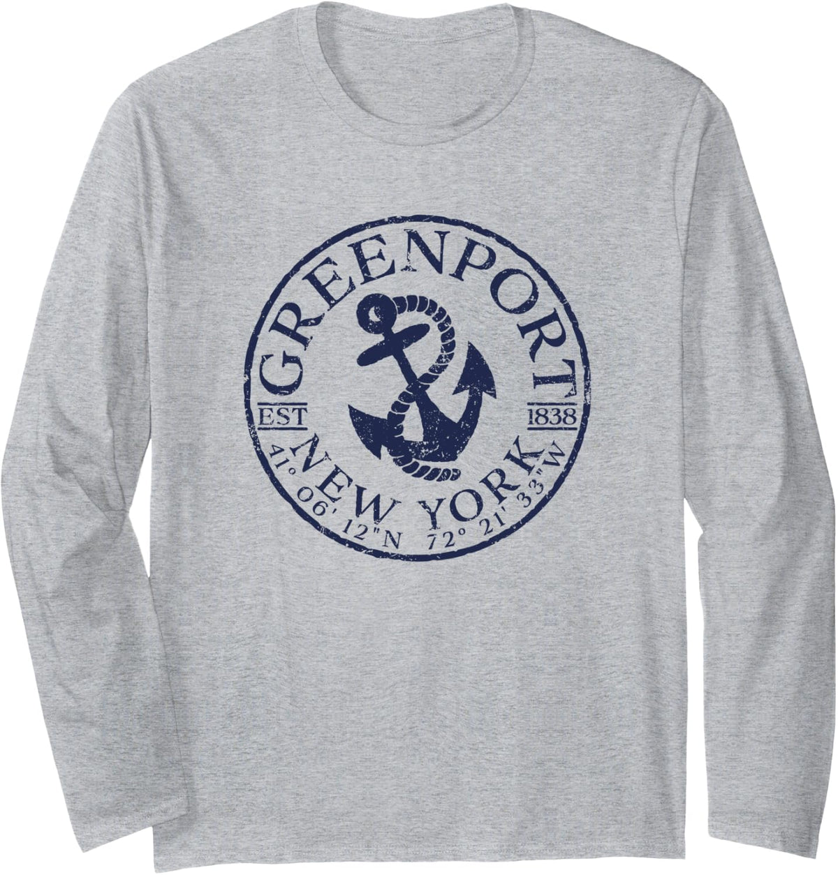 Greenport New York Nautical Boat Anchor Long Sleeve Long Sleeve T Shirt Trending US Best Seller Look