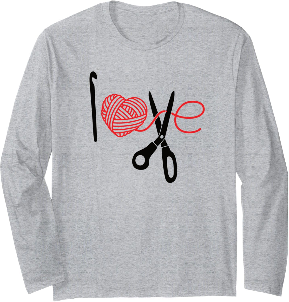 I Love Crochet Heart Yarn Knitting Long Sleeve Yarn Supply | Premium Quality | Perfect for Crafters