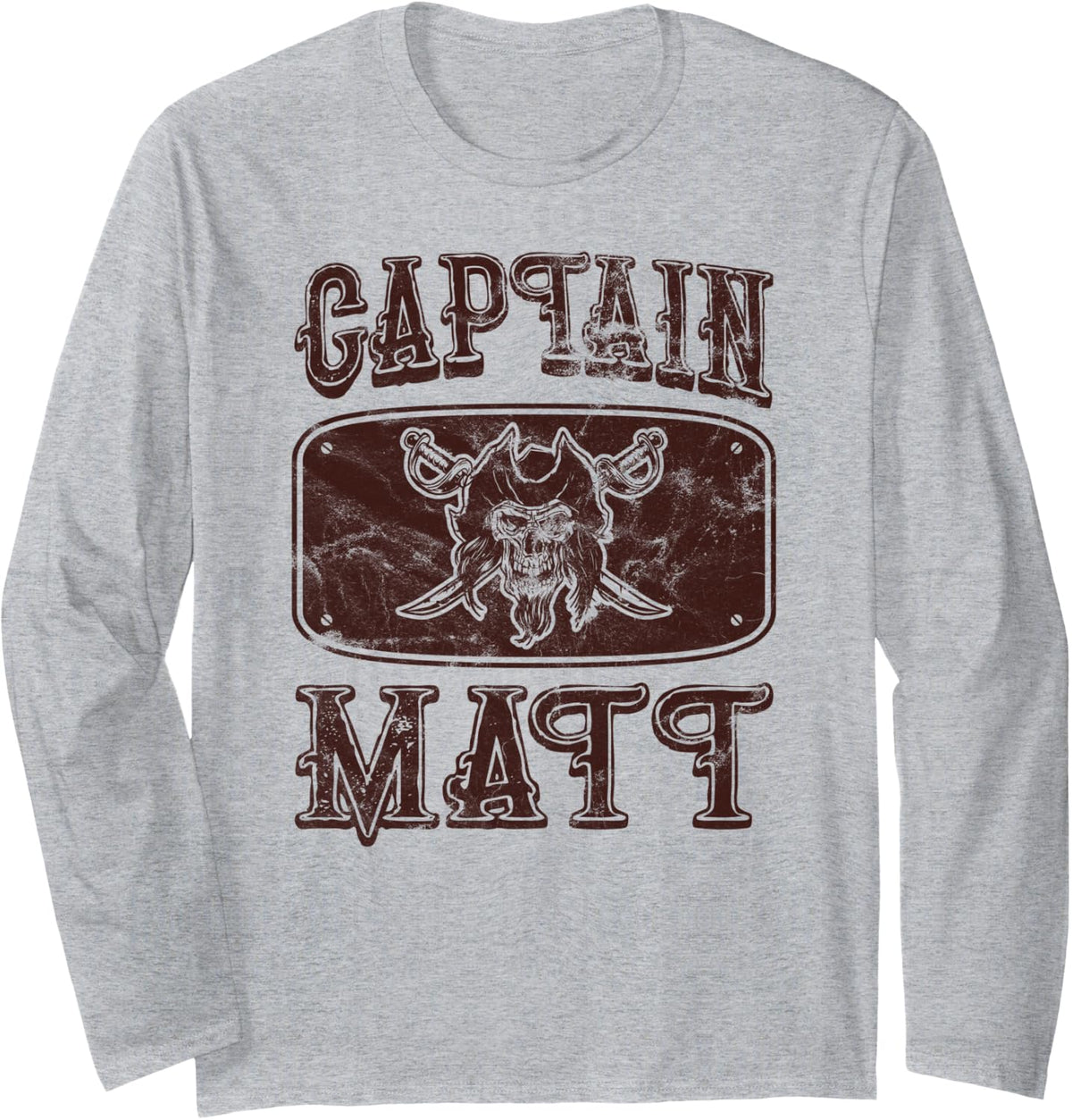Vintage Captain Matt Personalized Pirate Pontoon Boating Long Sleeve Long Sleeve T Shirt Streetwear Style US Top Pick