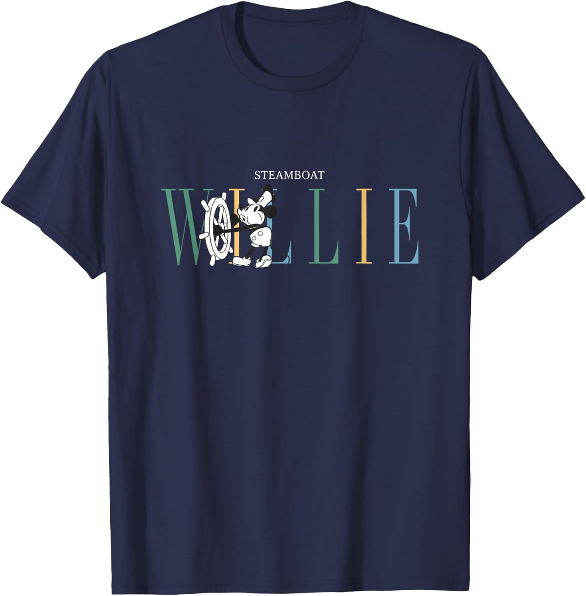 Disney Steamboat Willie Mickey Modern Text Big Chest Logo Apparel Viral TikTok Find Everyday Wear
