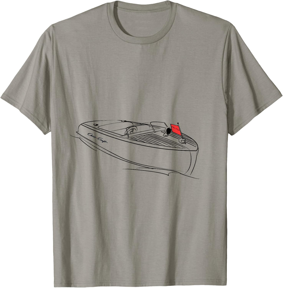 MSJ World Co Vintage Chris Craft T Shirt Unisex Adults Kids Grey Small Short Sleeve Classic Fit Pull On Round Neck Vinta