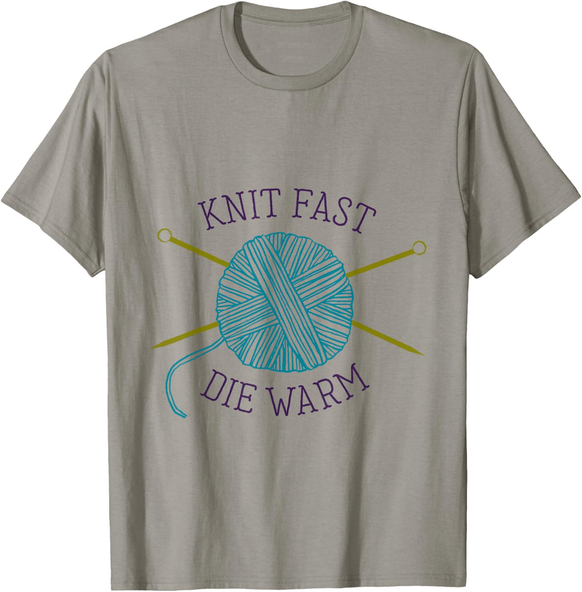 Knit Fast Die Warm T-Shirt - Knitting Yarn Tee T-Shirt | Premium Quality | Perfect for Crafters