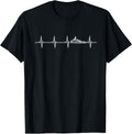 Heartbeat Tugboat Tees Men s Unisex Black Cotton Polyester Blend Modern Retro Graphic T Shirt with Lace Embellishment Sh