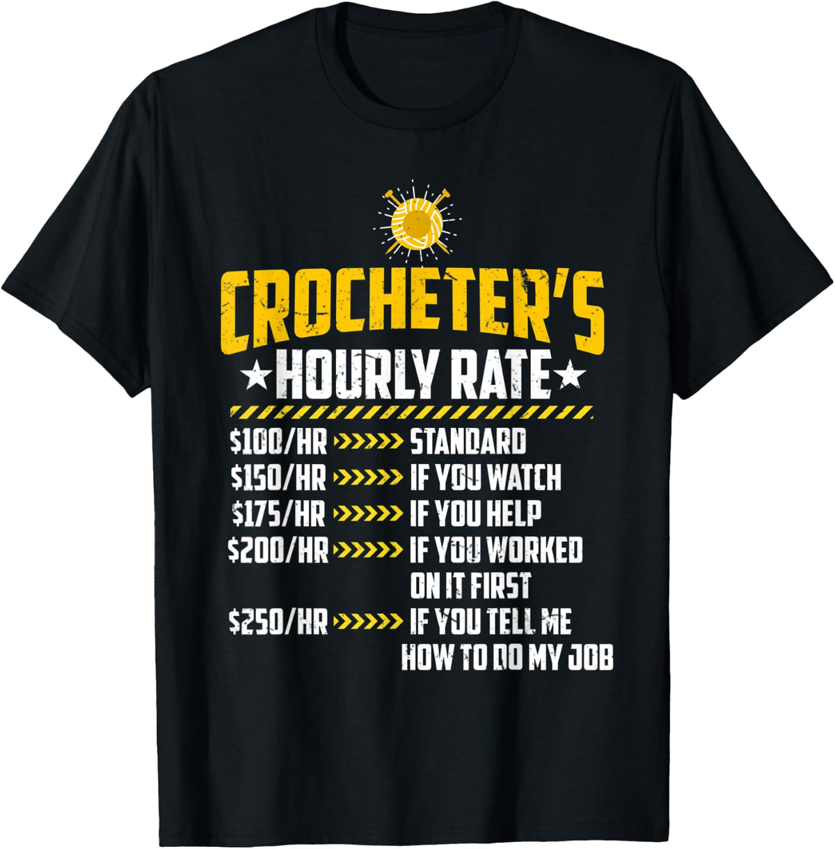 Crocheter's Hourly Rate Funny Yarn Knitting Lovers Labor Yarn Supply | High Search Volume | Customer Favorite