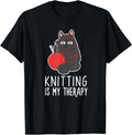 Crocheting Black Cat Lover Yarn Sewing Knitting T-Shirt for Men Women T-Shirt | Viral US Pick | Best Seller Choice