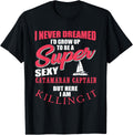 Funny Catamaran Captain Quote Boating Sailing Boat Apparel Comfort Fit US Top Pick