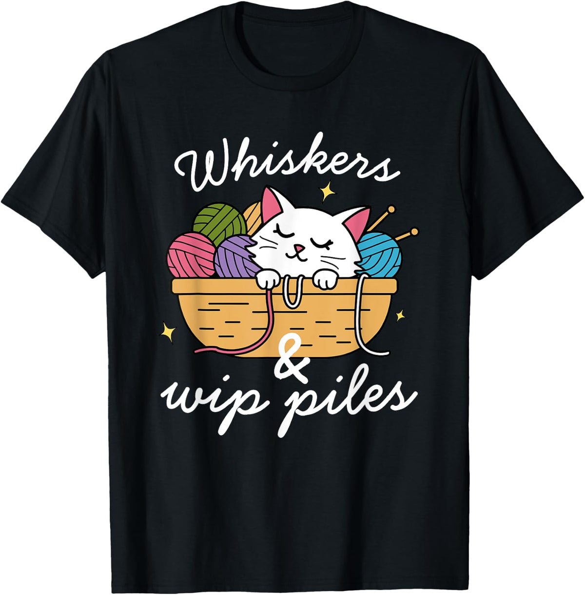 Whiskers & WIP Piles, Yarn Cat Lover, Crocheter, Knitter Yarn Supply | Trending 2025 | High CTR Title