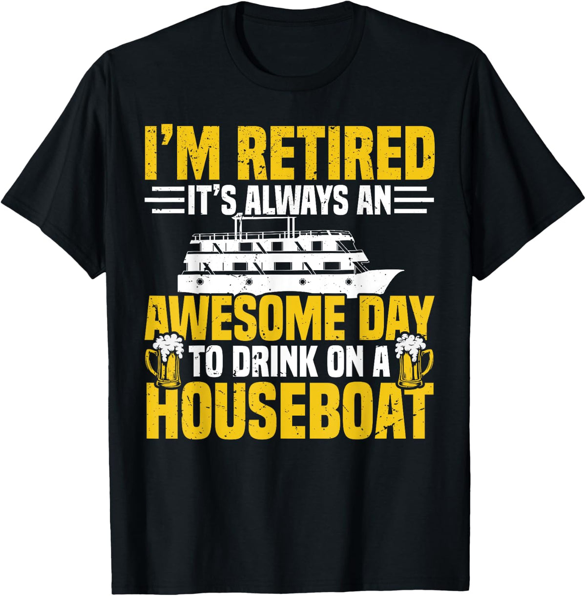 Houseboat Pension House Boat Lake Boating captain Apparel Streetwear Style Everyday Wear