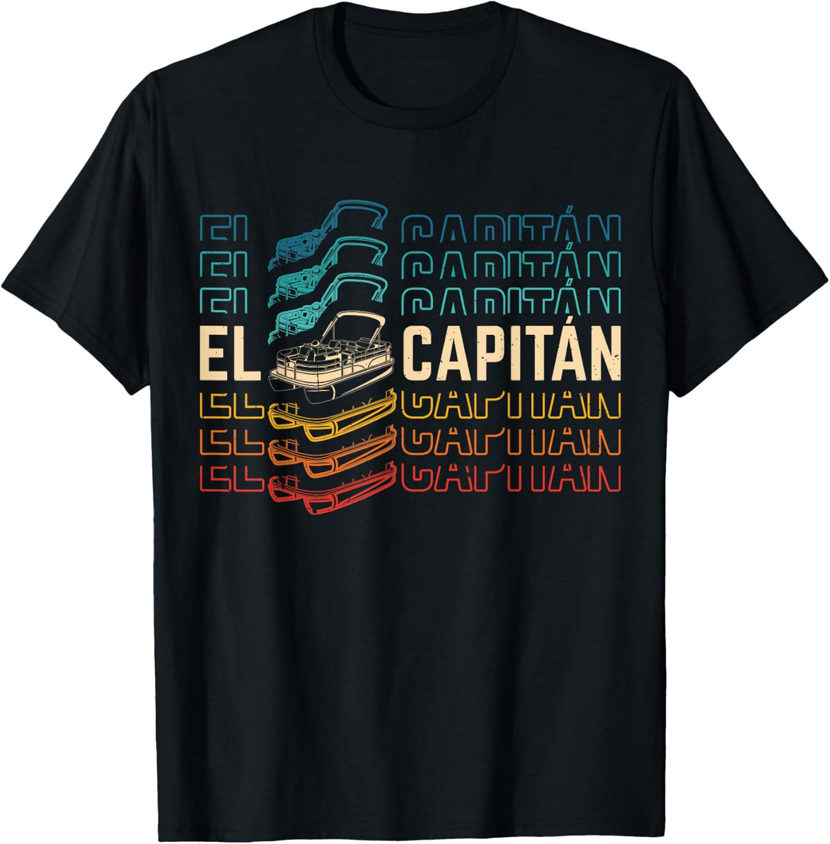 EL CAPITAN Boat Captain Retro Sunset Boating Lover Boat Fan Apparel Streetwear Style Gift Ready