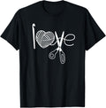Crochet Love Crochet Heart Yarn Knitting I Love Crochet T-Shirt, Small, Black T-Shirt | Top Rated | High CTR Title