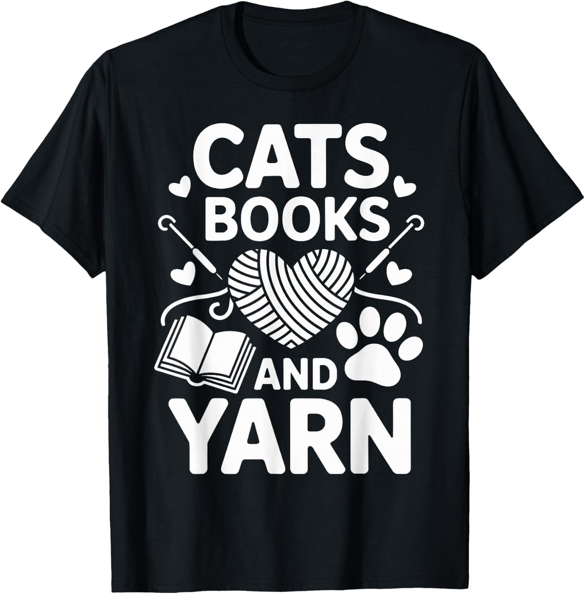 Cats Books And Yarn Crochet Funny Crocheting Yarn Supply | Premium Quality | Perfect for Crafters