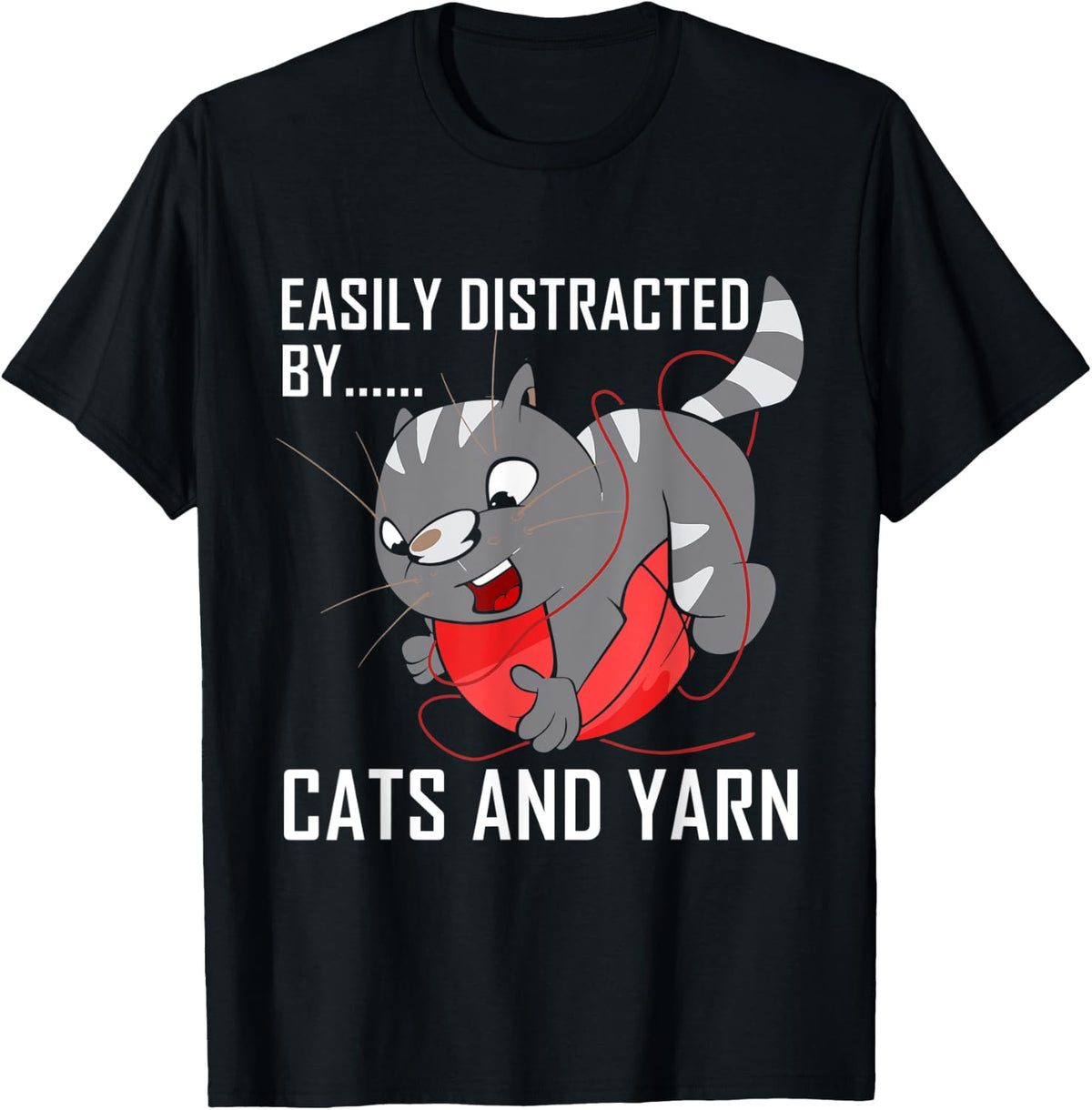 Easily Distracted By Cats And Yarn Funny Crocheters Yarn Supply | High Search Volume | Customer Favorite