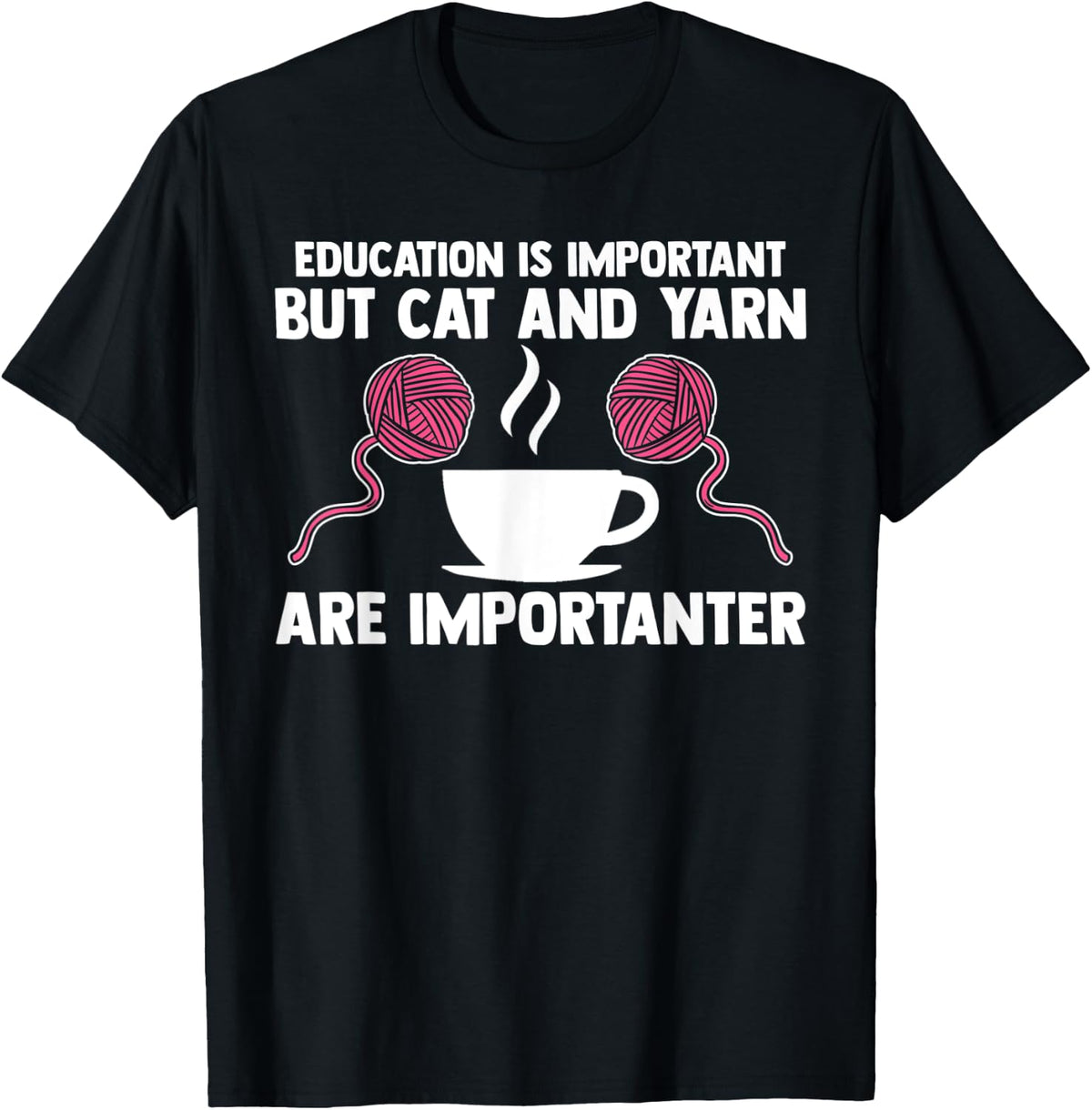 education is important but cat and yarn coffee lover Yarn Supply | Viral US Pick | Perfect for Crafters