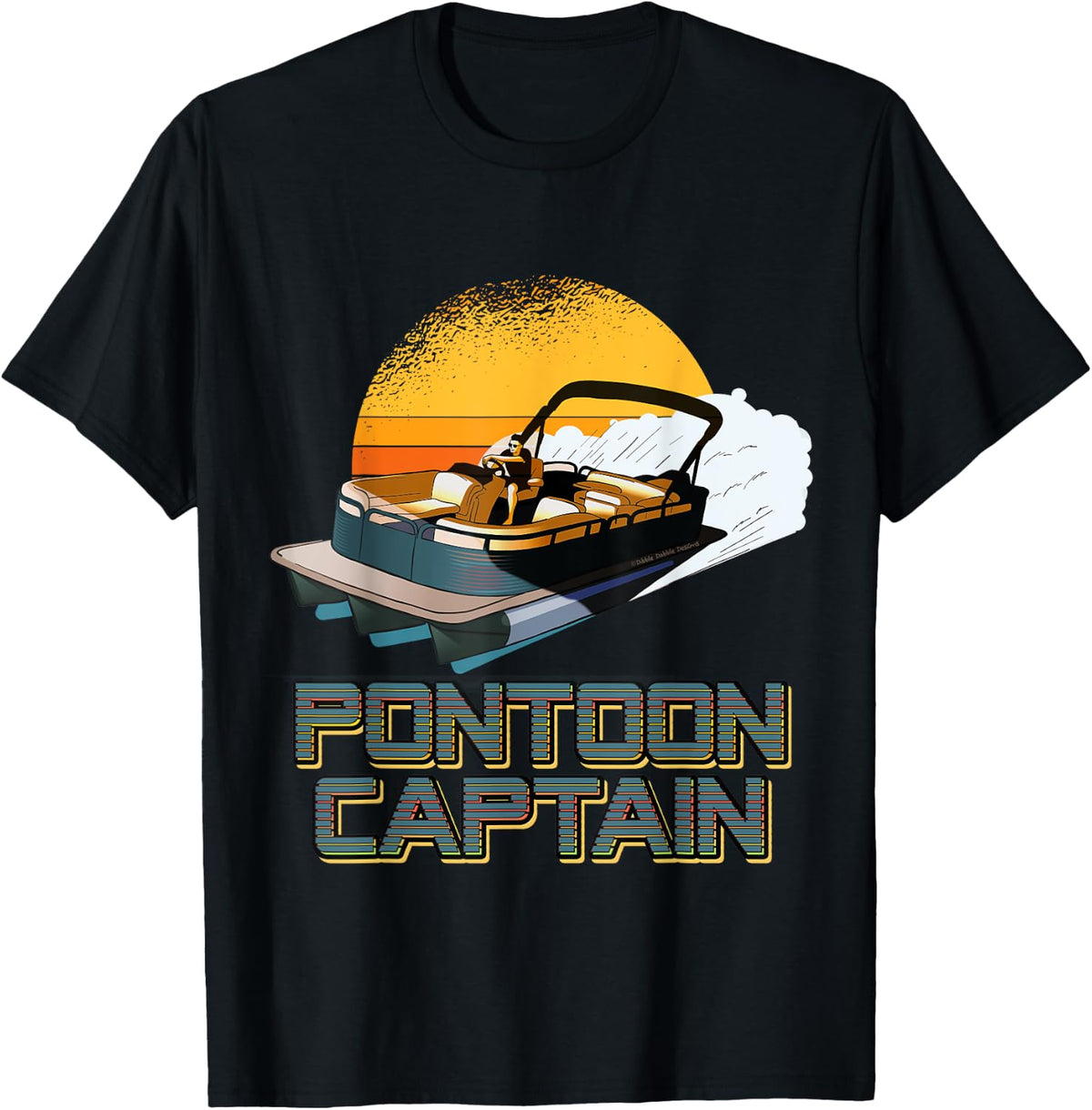 Retro Sunset Pontoon Boating PONTOON CAPTAIN Apparel Viral TikTok Find Best Seller Look