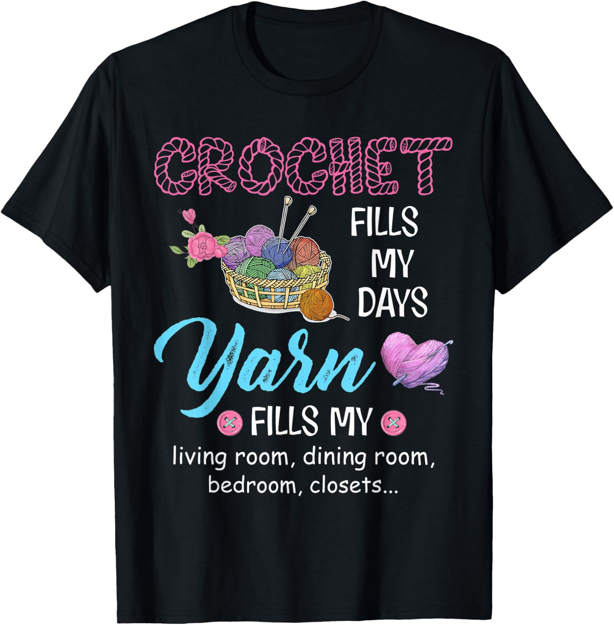 Crochet fills my days yarn fills my living room dining room Yarn Supply | Trending 2025 | Perfect for Crafters