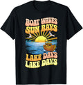 Funny Retro Boat Waves Sun Rays Lake Days Boating Enthusiast Apparel High Search Demand Fan Favorite
