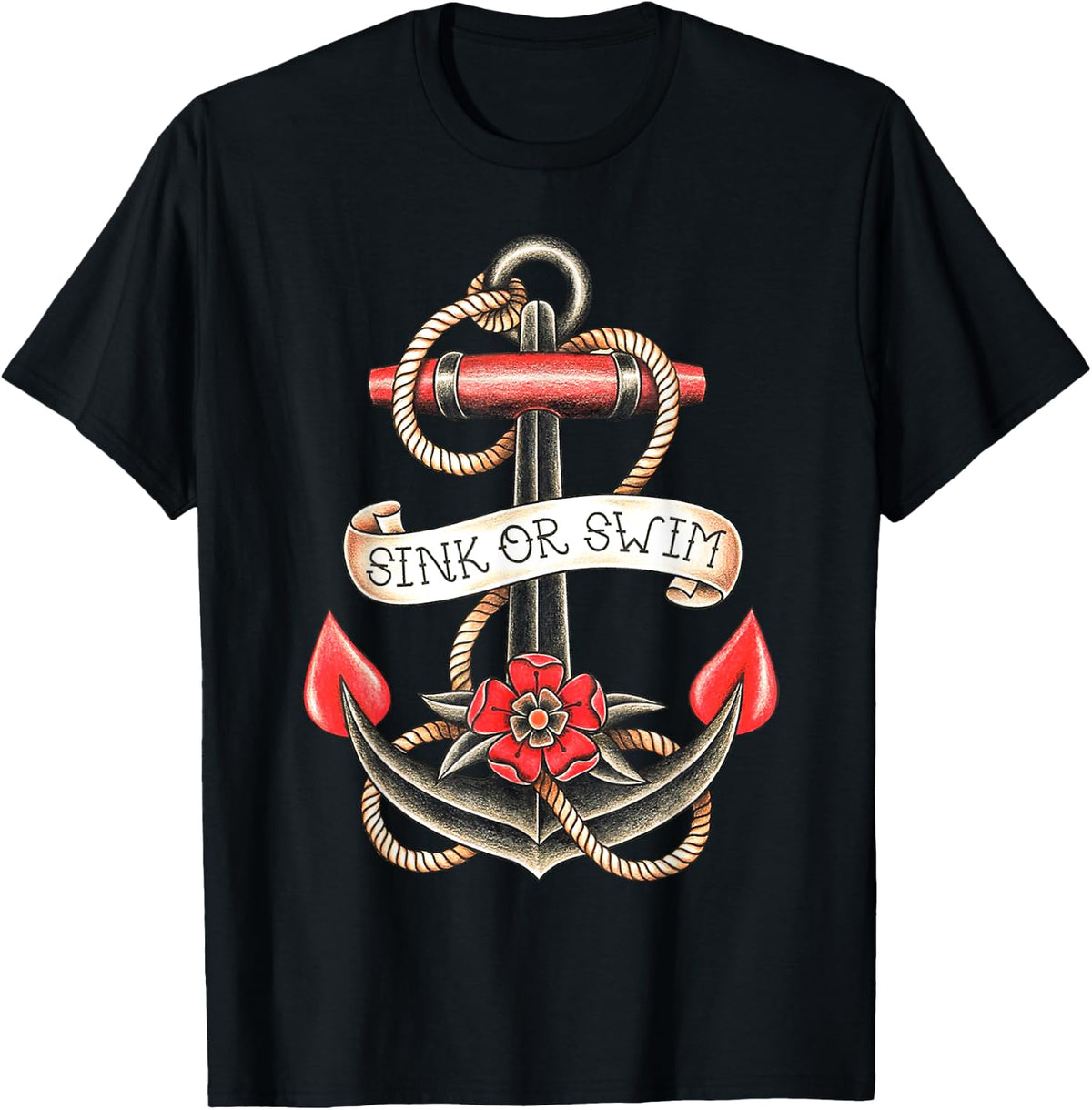 Sink or Swim American Traditional Tattoo Flash Apparel Streetwear Style Everyday Wear