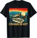 Vintage Retro Coming In Hot Pontoon Boat Boating Lake Apparel High Search Demand Gift Ready