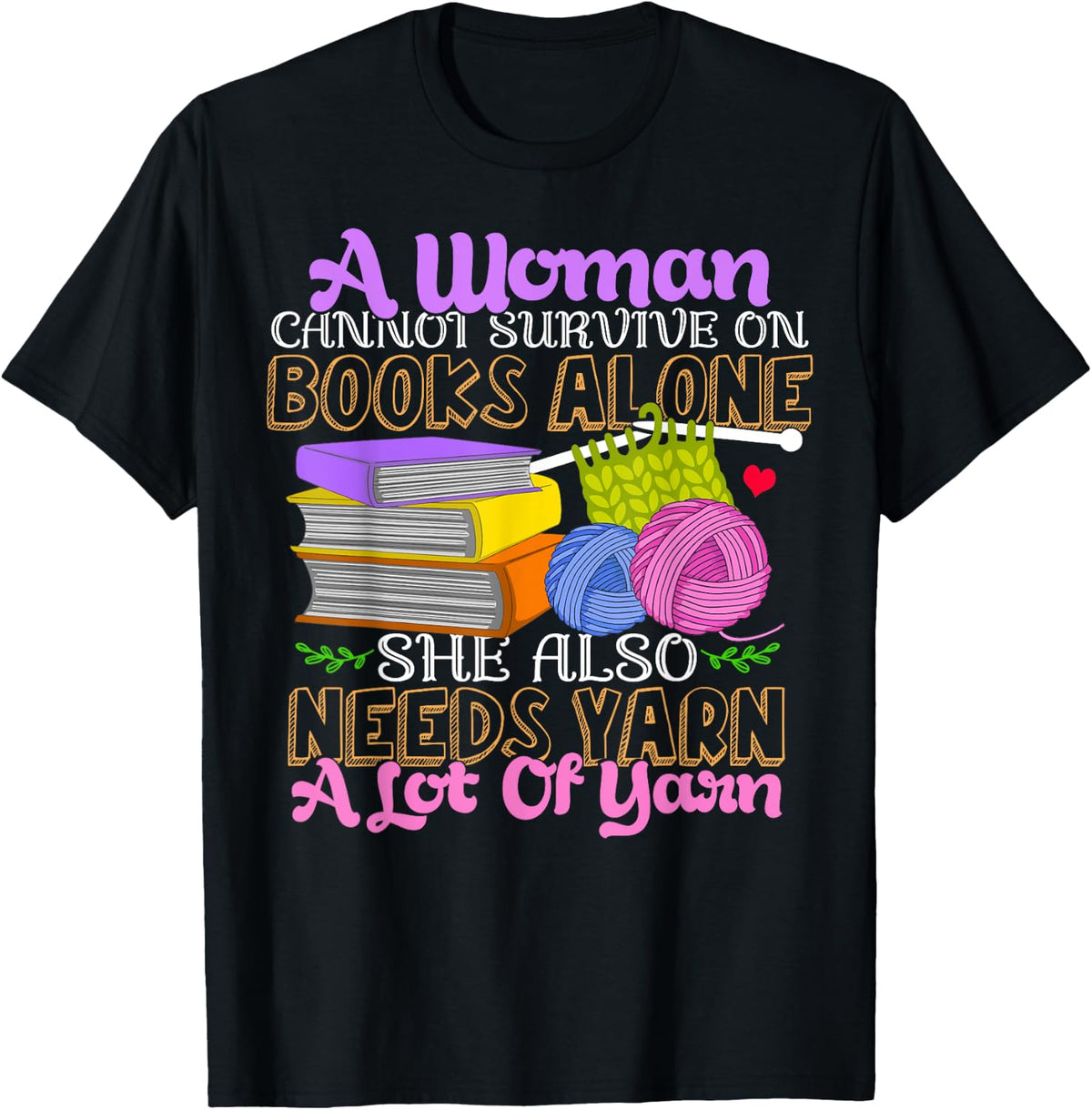 Woman Survives On Books Yarn Knitting Crochet Yarn Supply | Viral US Pick | Perfect for Crafters