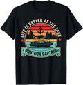 Pontoon Captain Life Is Better At The Lake Summer Boating T Shirt for Men Women Kids T Shirt High Search Demand Gift Rea