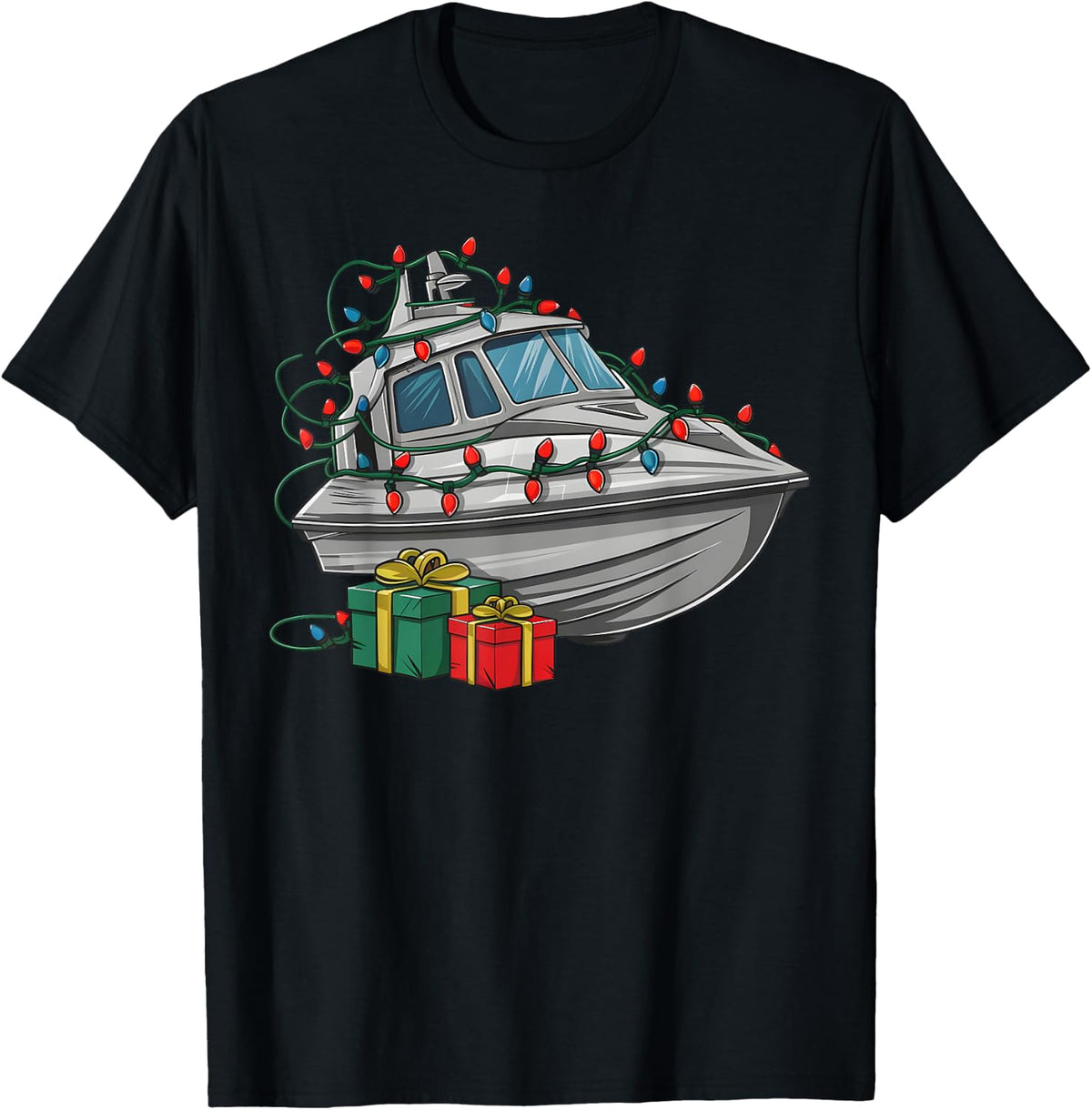 Funny Jet Boat Xmas Lighting Santa Hat Jet Boat Christmas Apparel Streetwear Style Best Seller Look