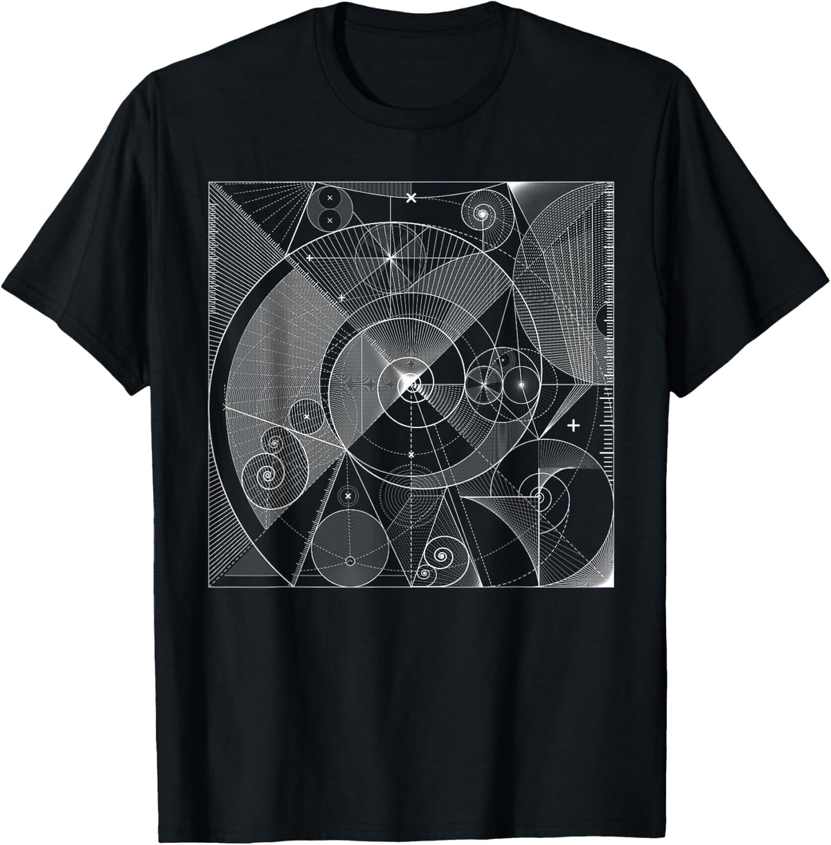 Sacred Geometry T Shirt Fibonacci, White Golden Spiral T-Shirt | Trending 2025 | High CTR Title