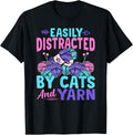 Distracted By Cats Yarn Crocheter Crochet Knitting Crafter Yarn Supply | High Search Volume | Customer Favorite