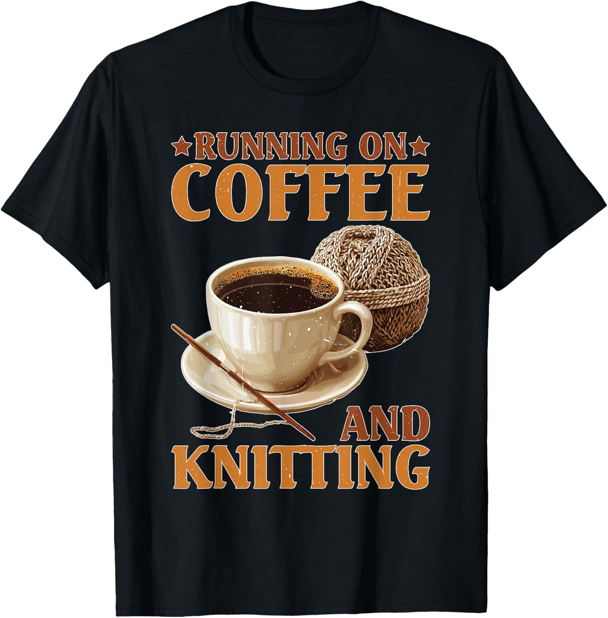 Running On Coffee and Knitting Yarn Crocheting Hobby Yarn Supply | Viral US Pick | Customer Favorite