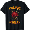 Knit Purl Conquer Knitting Humor Funny Saying Yarn Lovers Yarn Supply | Viral US Pick | Customer Favorite