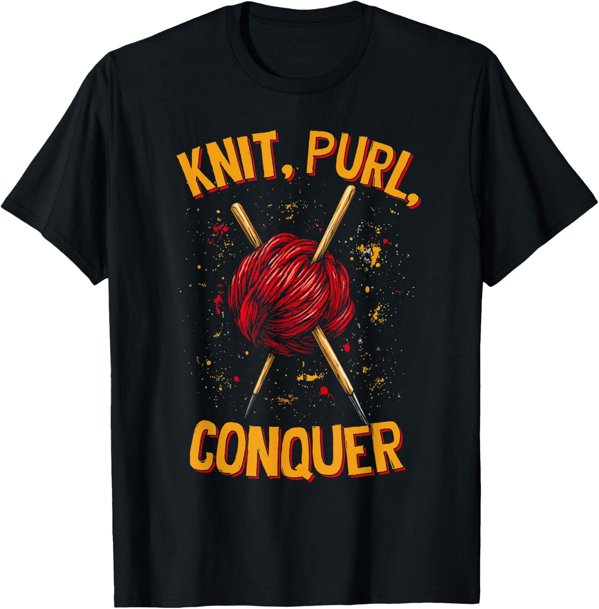 Knit Purl Conquer Knitting Humor Funny Saying Yarn Lovers Yarn Supply | Viral US Pick | Customer Favorite