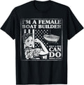 US Flag Craftswomen Quote Female Boat builder Apparel Premium Print Gift Ready