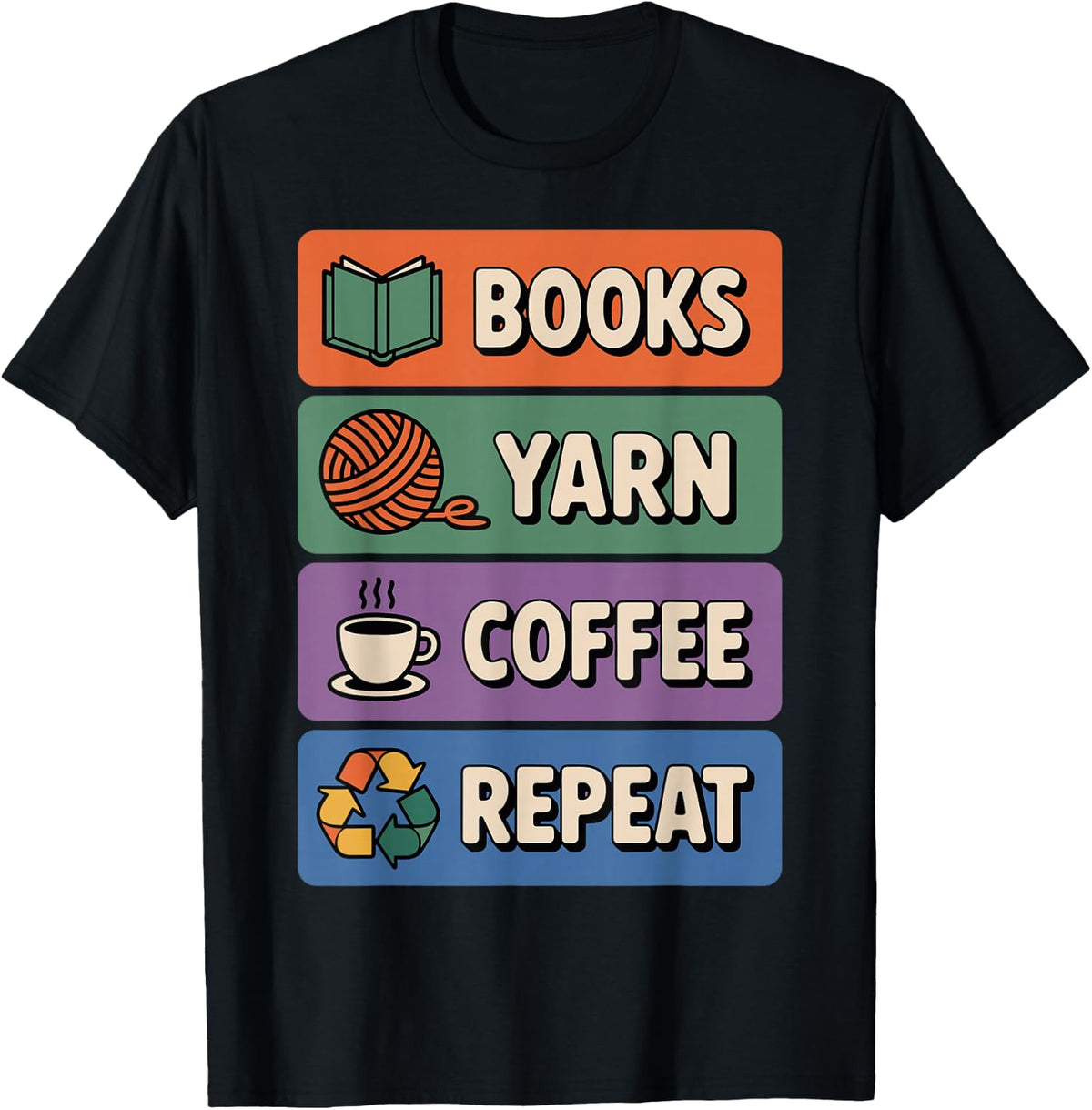 Books Yarn Coffee Repeat Crocheter Funny Crocheting Yarn Supply | High Search Volume | Perfect for Crafters