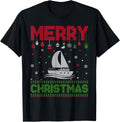 Ugly Holiday Sweater Christmas Funny Boating Graphic Sweater Premium Print Best Seller Look