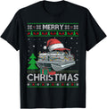 Ugly Xmas Sweater Style Lights Santa Pontoon Boat Christmas Sweater Streetwear Style Gift Ready