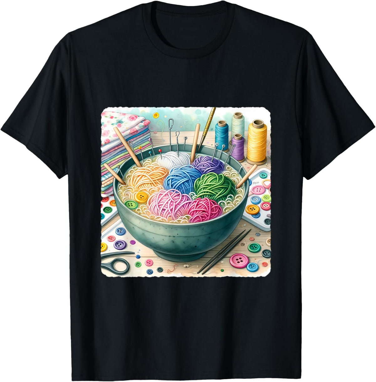 Ramen Bowl With Noodle Yarn, Needle, Button Toppings. Yarn Yarn Supply | Premium Quality | Perfect for Crafters
