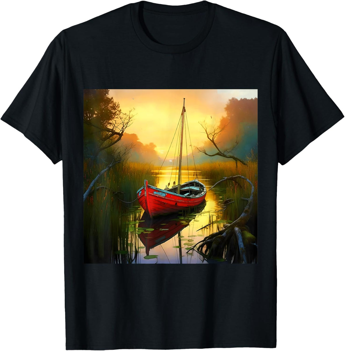 Fantasy Cute Swamp Red Boat Apparel Streetwear Style Gift Ready