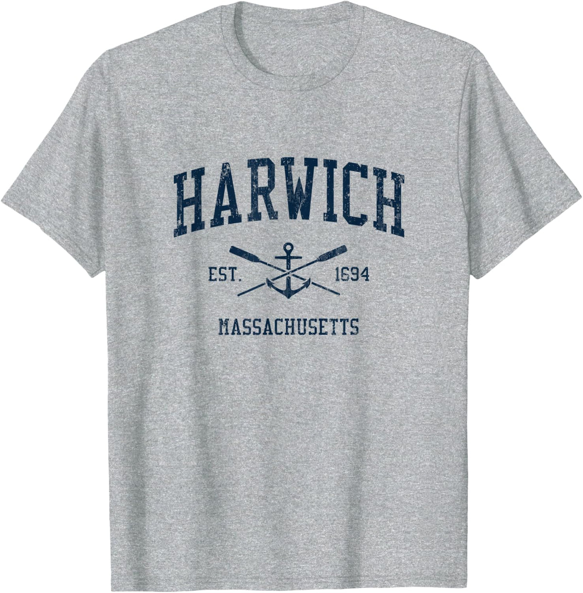 Harwich MA Vintage Navy Crossed Oars Boat Anchor Apparel Comfort Fit Everyday Wear