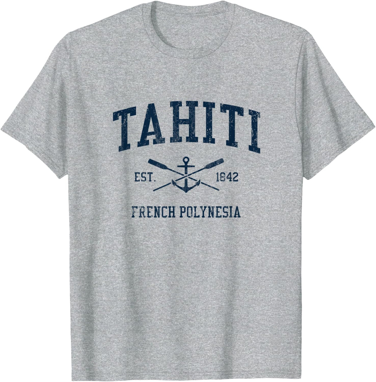 Tahiti Vintage Navy Crossed Oars Boat Anchor Apparel Viral TikTok Find Everyday Wear