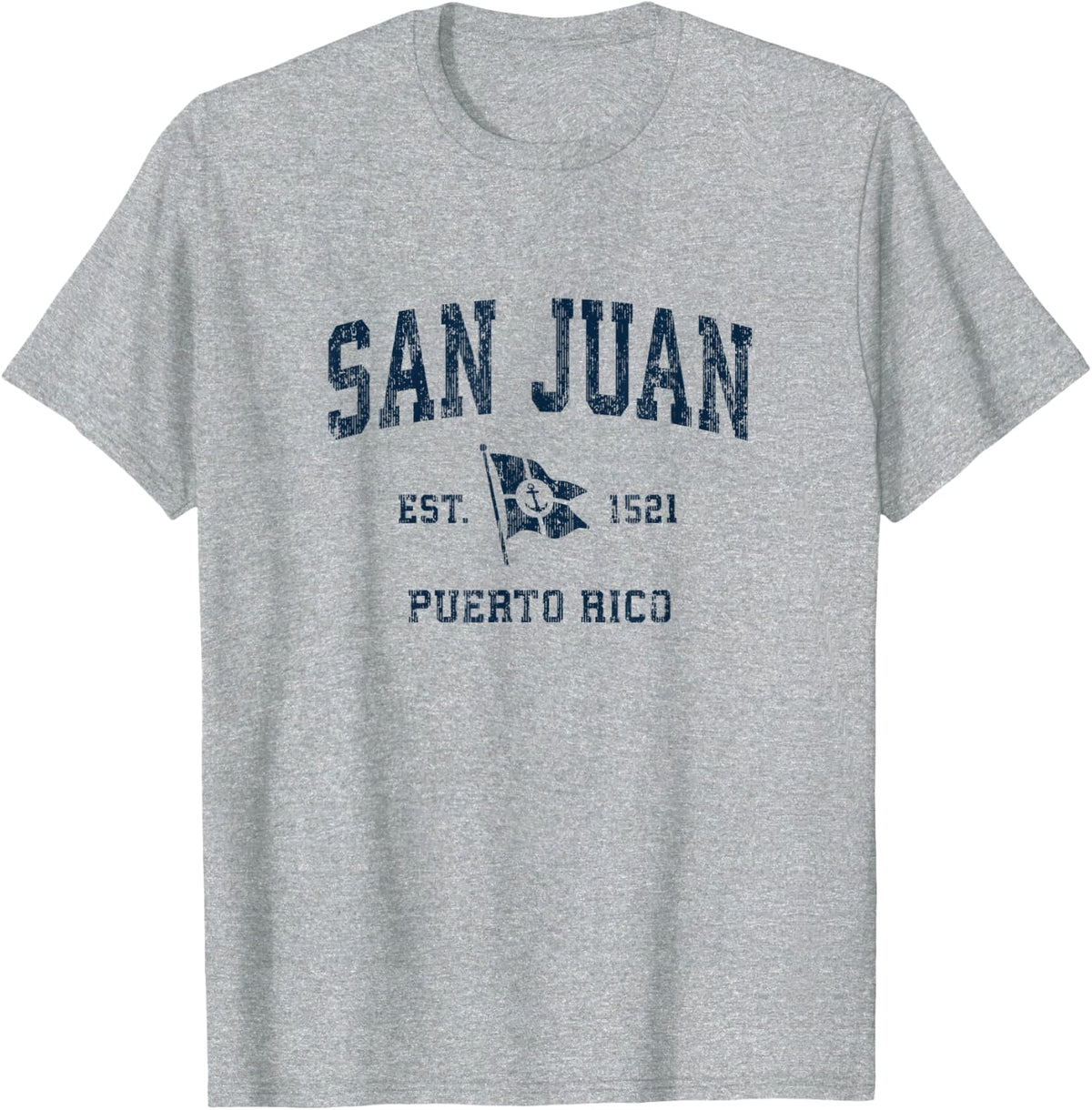 San Juan PR Vintage Sports Navy Boat Anchor Flag Apparel Premium Print Best Seller Look