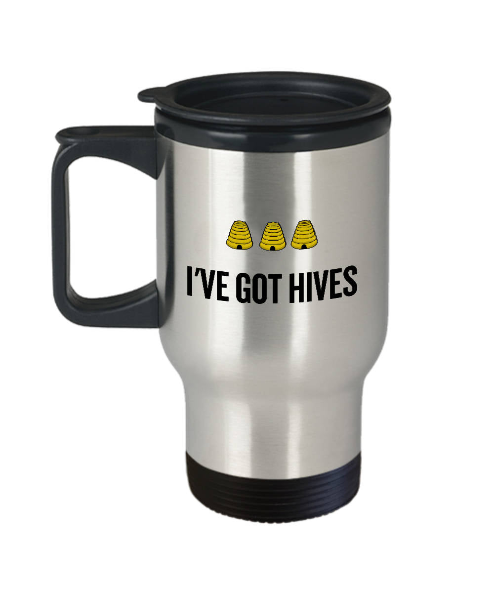 Beekeeping Present Idea Funny Gift For Beekeeper Apiarist Honey Bee Travel Mug I39ve Got Hives Graphic Tee – Everyday Comfort · High-Quality Print
