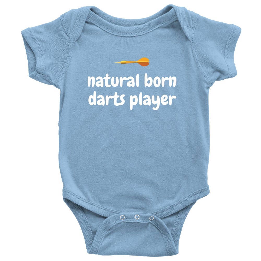 Cute Baby Onepiece Darts Baby Shirt Natural Born Darts Player Baby Shower Gift Many Sizes And Colors Available All Cotton Graphic Tee – Cozy Vibes · Must-Have Style