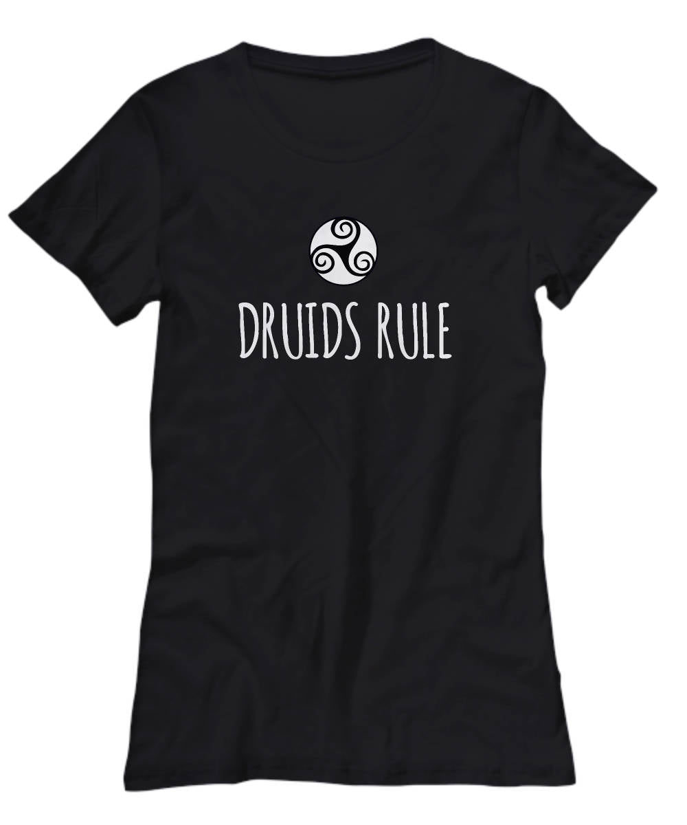 Pagan Nonbeliever Gift Idea Druid Shirt Celtic Symbol Shirt Druids Rule Women39s Tee Graphic Tee – Easygoing Wear · High-Quality Print