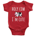 Cute Baby Onepiece Infant Bodysuit Farming Baby Shirt Holy Cow I39m Cute Cute Baby Gift Many Sizes And Colors Available Cute Cow Graphic Tee – Warm & Stylish · Great Gift For Fans