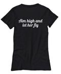 Archery Gift Idea Archer Shirt Aim High And Let Her Fly Women Graphic Tee – Cozy Vibes · Perfect For Daily Wear