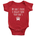 Cute Baby Onepiece Firefighter Baby Shirt My Dad39s Truck Firetruck Onepiece Baby Shower Gift Idea Many Sizes And Colors Graphic Tee – Soft Feel · Great Gift For Fans